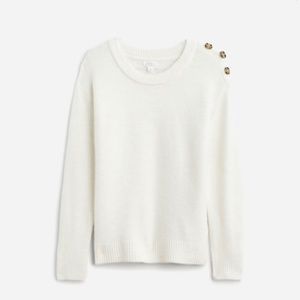 Stitch Fix Market & Spruce Millie Button Shoulder Pullover Sweater White Small
